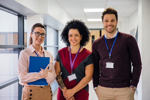 Group of smiley teachers